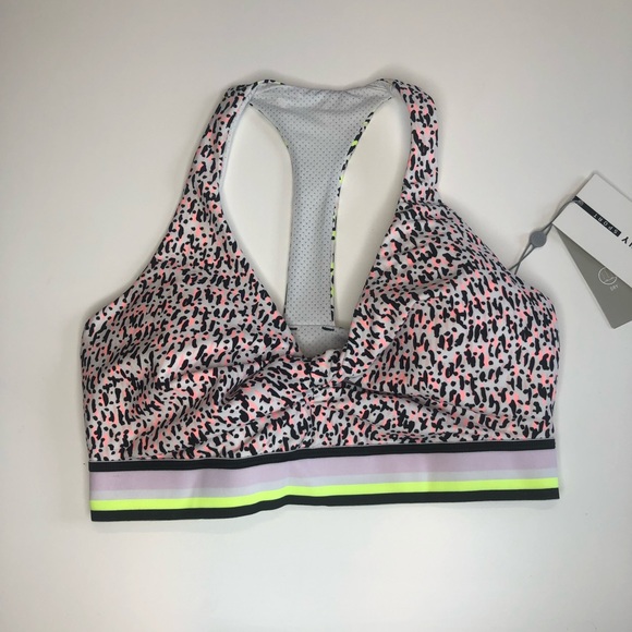 DKNY Sport Neon Pink & Yellow Patterned Sports Bra, Multiple Sizes, NWT!! - Picture 3 of 15
